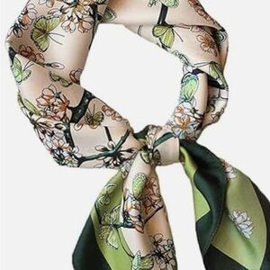 Floral Green and Cream Scarf New